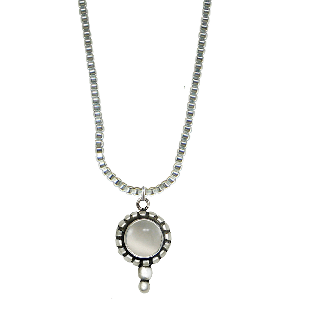 Sterling Silver Little White Moonstone Pendant Necklace